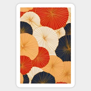 Japanese Kimono Pattern Summer with Parasols Sticker